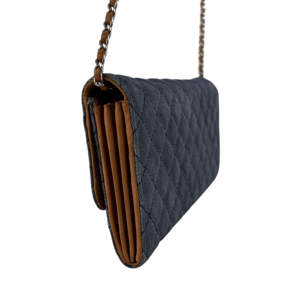 Chanel CC Denim Matelasse Wallet on Chain Shoulder Bag - Picture 6 of 15